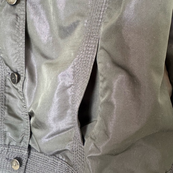 Chicos Sz 2 Womens Trucker Jacket Black Lightweight‎ Topstitching EUC! - Picture 9 of 10